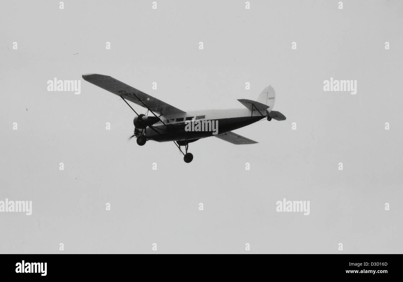 The Stinson SM-6000B was a civilian transport aircraft designed for regional flights. It was known for its reliability and was commonly used in the 1940s for both passenger and cargo transport. Stock Photo