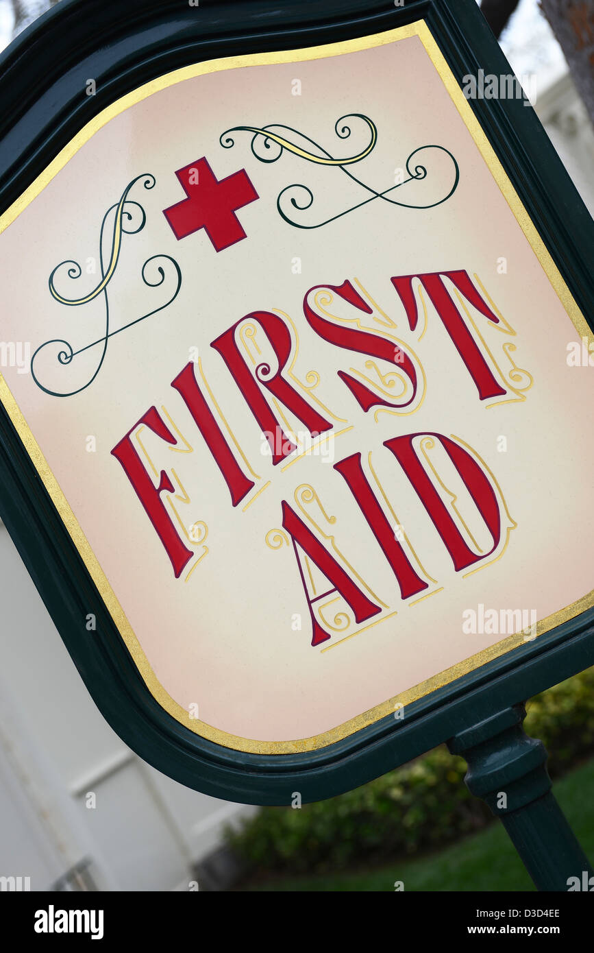 First Aid Signage Concept Stock Photo