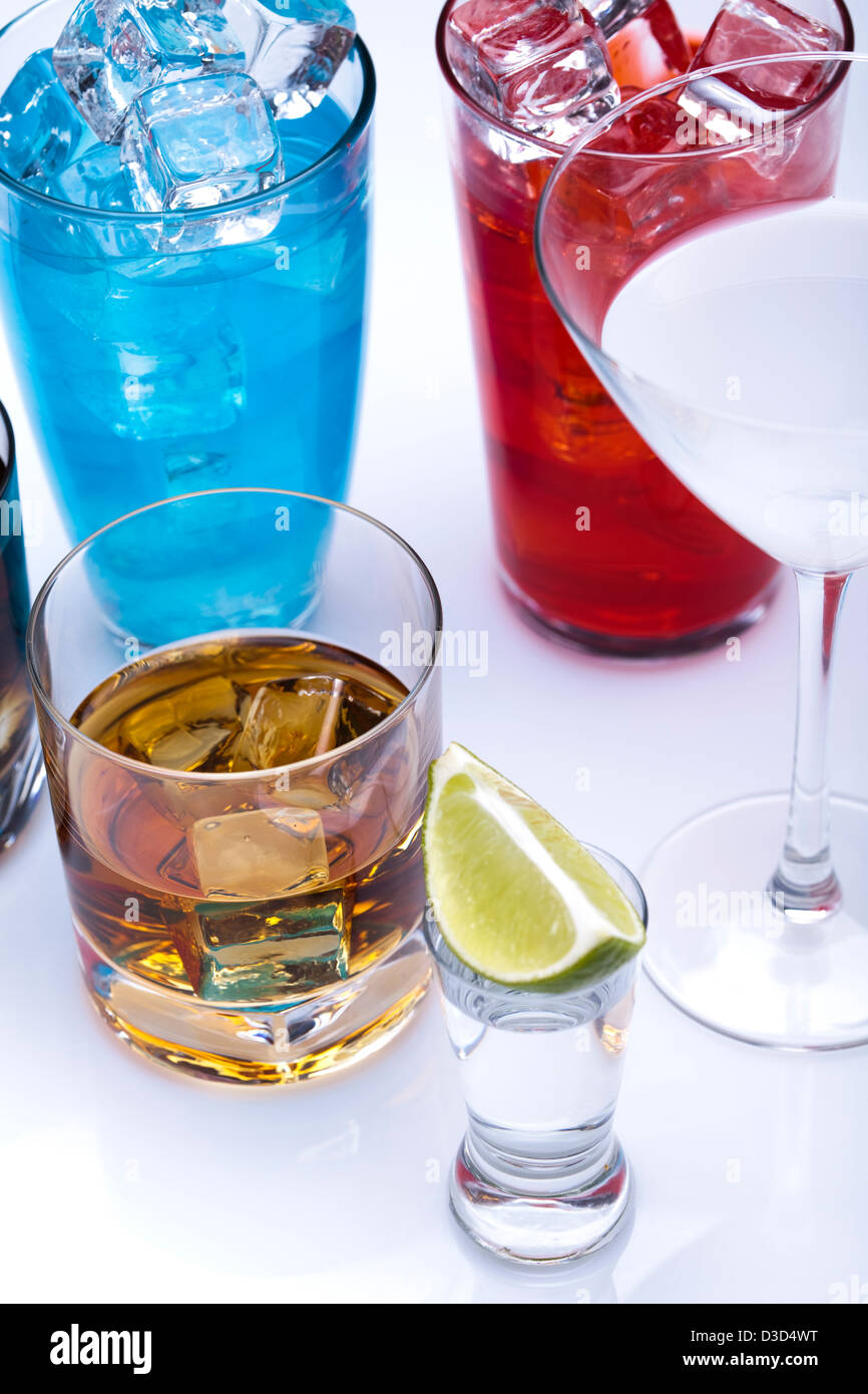 Alcohol drinks set Stock Photo Alamy