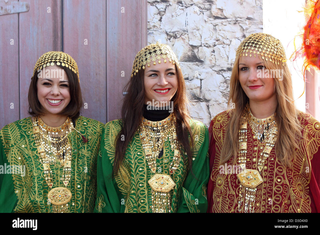 Paris, France, the women adorned in opulent clothes horse racing Stock