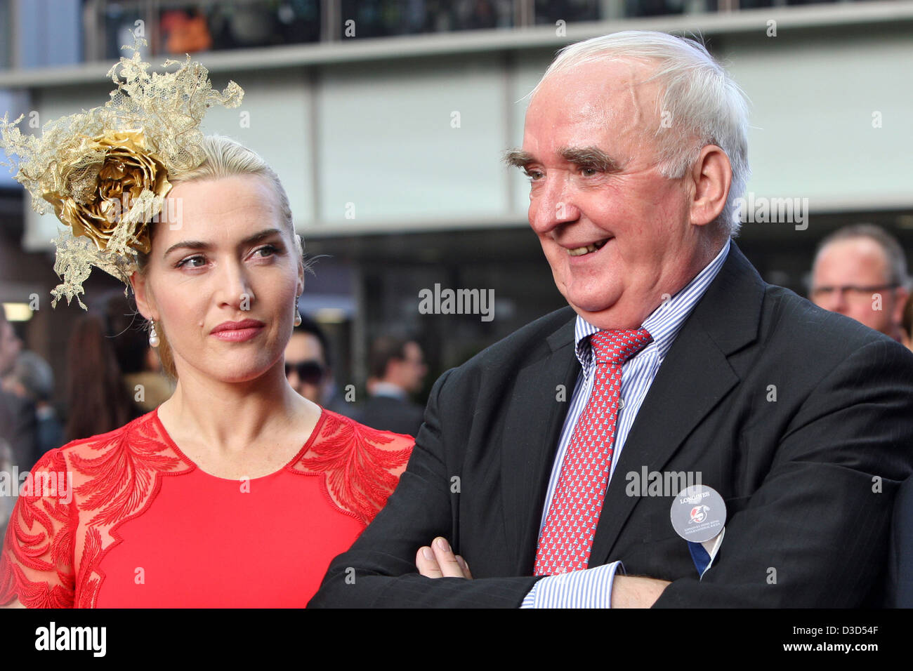 Hong Kong, China, Kate Winslet, actress, and Walter von Kaenel, president of watchmaker Longines Stock Photo