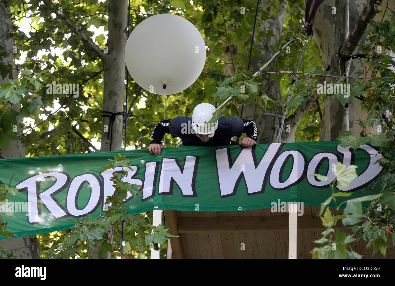 Stuttgart, Germany, protest the environmental organization Robin Wood against Stuttgart 21 Stock Photo
