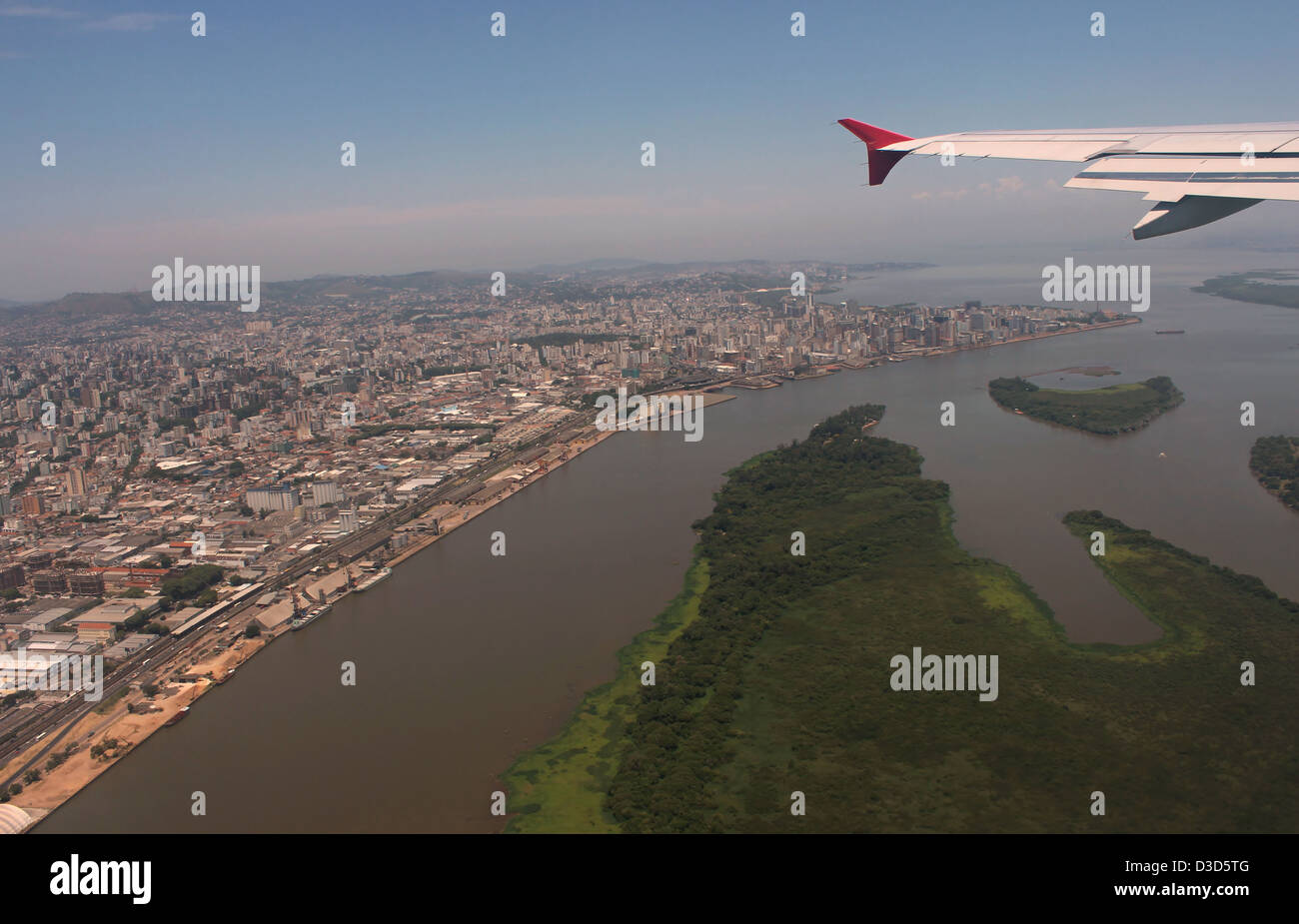 Aerial photo of the port city of Porto Alegre - RS - Brazil. Stock Photo