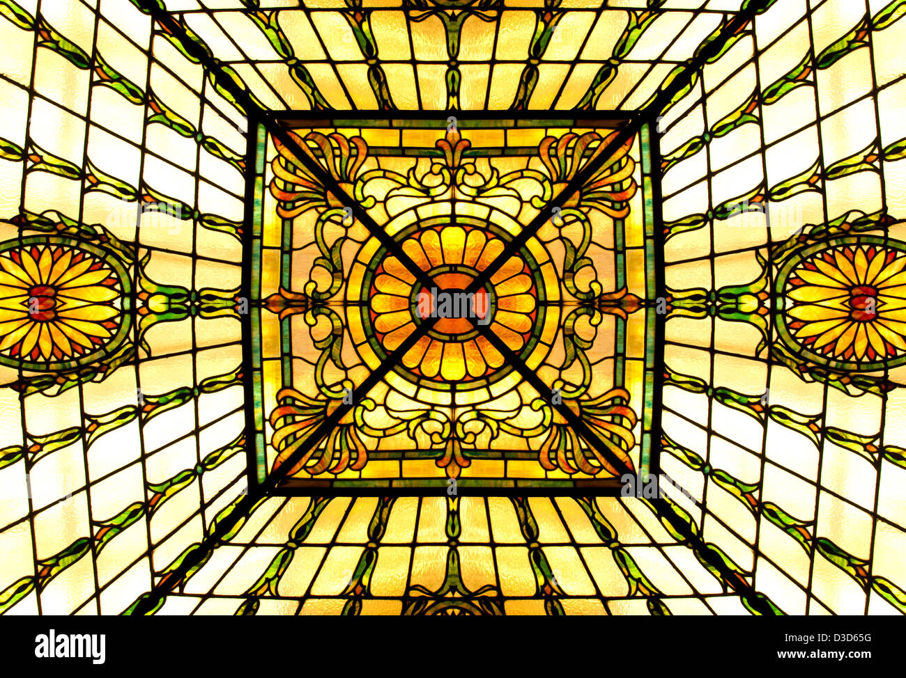 Stained Glass antique 建具　【地球儀】 Vintage Stained Glass Chandelier - Vintage Stained Glass