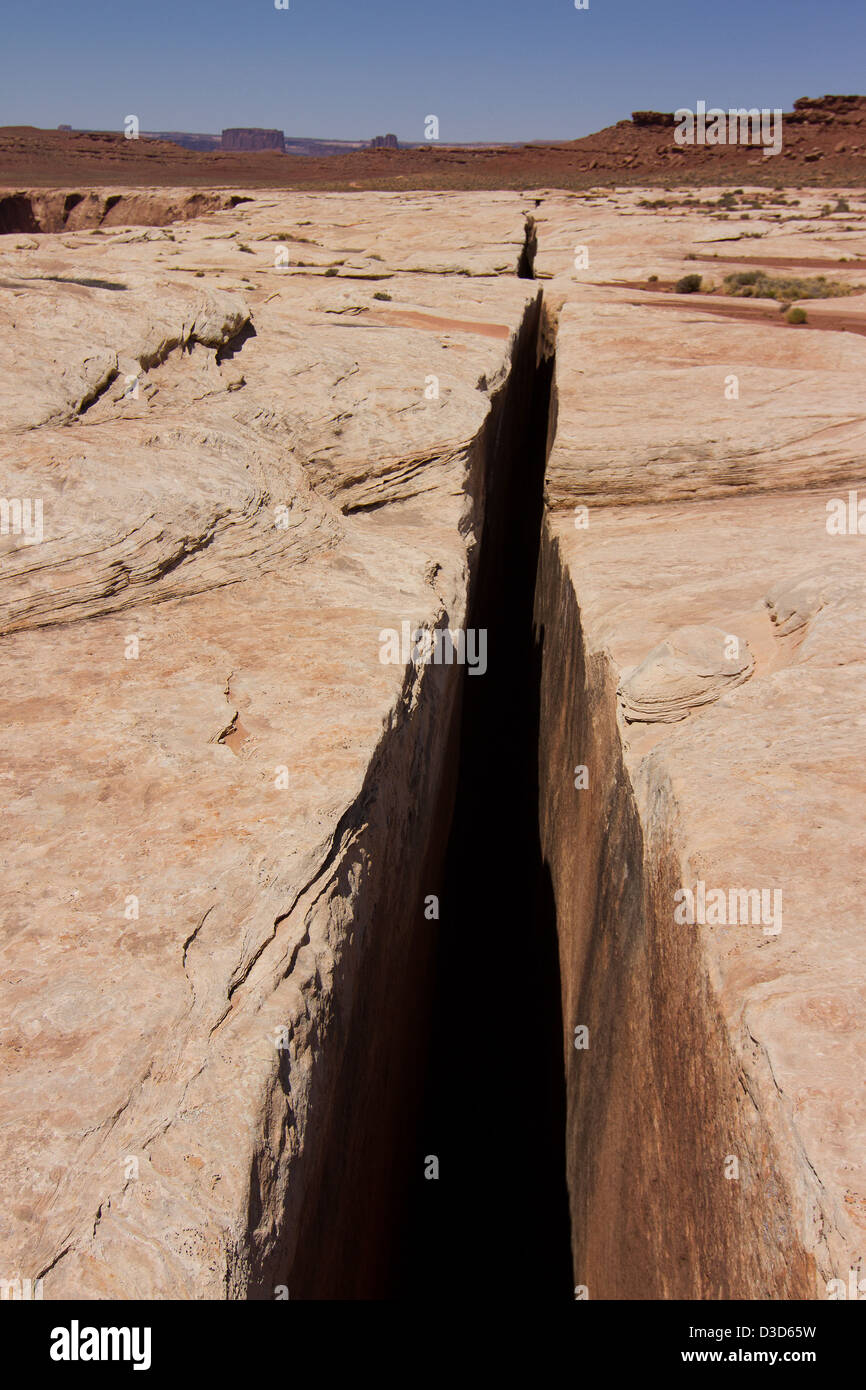 Black Crack, White Rim Road Stock Photo