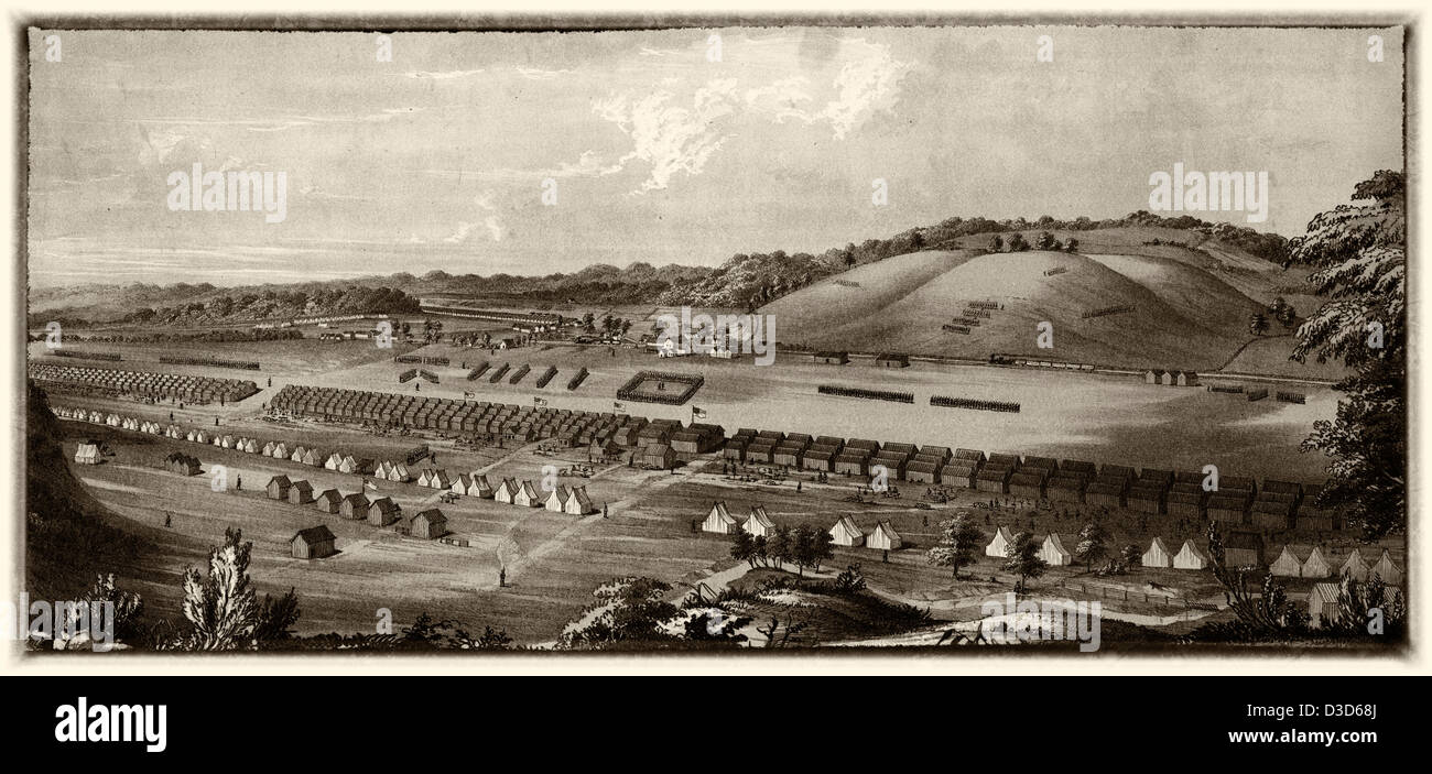 Camp Dennison taken from Old Aunt Roady's Hill Ohio, 1863 Stock