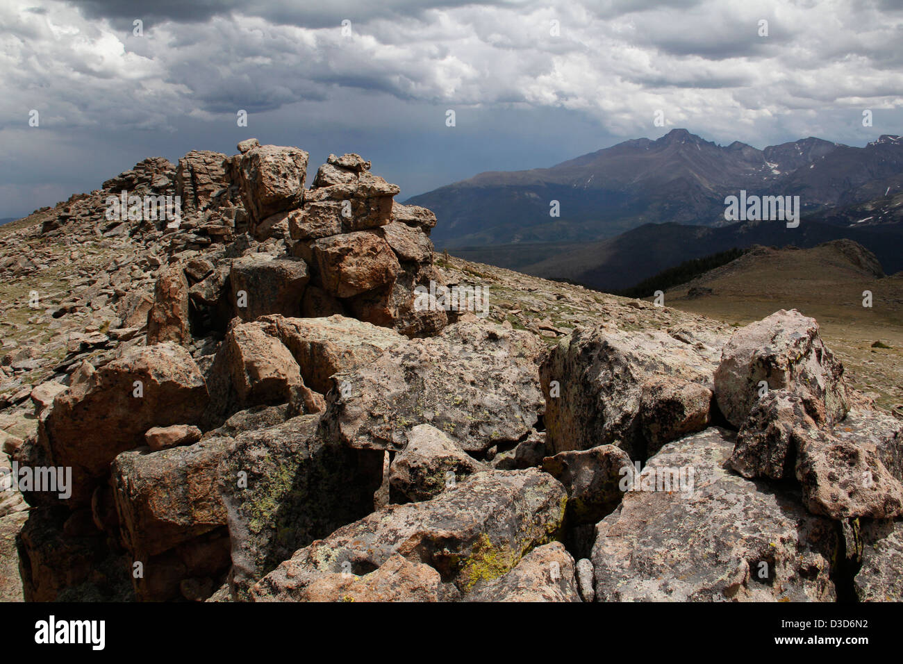 weathered granite cliff Rocky Mountain National Park Colorado Stock Photo