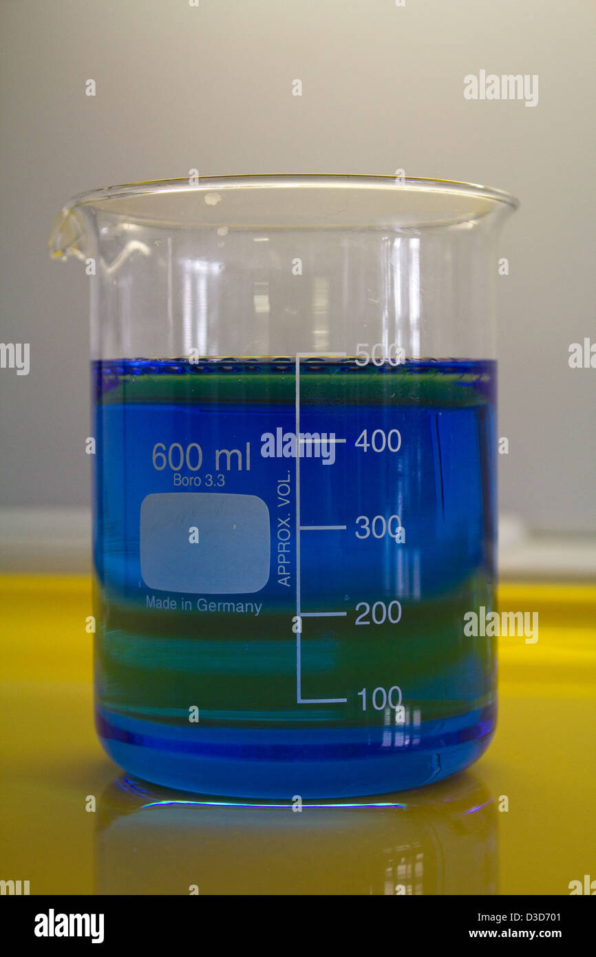 Berlin, Germany, blue brake fluid in a measuring cup Stock Photo Alamy
