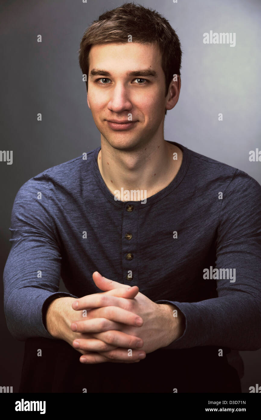 Portrait of a young handsome man Stock Photo - Alamy