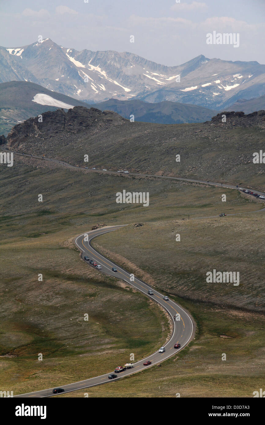 park road Rocky Mountain National Park Colorado Stock Photo
