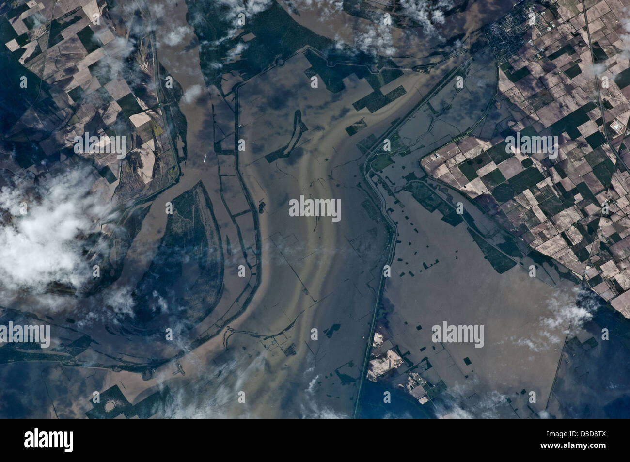 Mississippi River Flooding (NASA, International Space Station, 05/12/11) Stock Photo