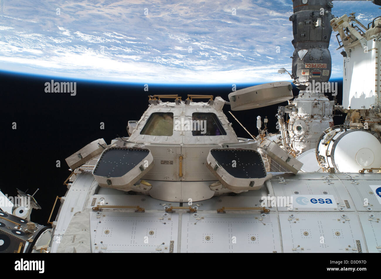 Cupola Over Earth (NASA, International Space Station, 07/12/11) Stock Photo