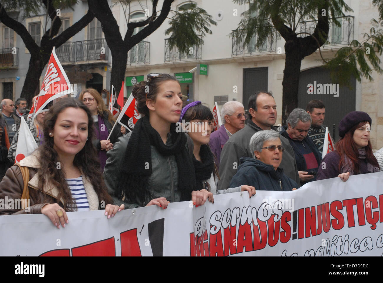 In Lisbon, the parade will exit the Prince Royal by the 15 hours to the Town Hall Square, where Armenian Carlos will make the closing speech. The day of action was marked in protest against wage and pension cuts, increased tax burden, the increase in the cost of living and unemployment.  The CGTP claims new policies that pass through immediate increase in wages and pensions, the extension of social protection to all unemployed and an emergency program to tackle unemployment. Stock Photo