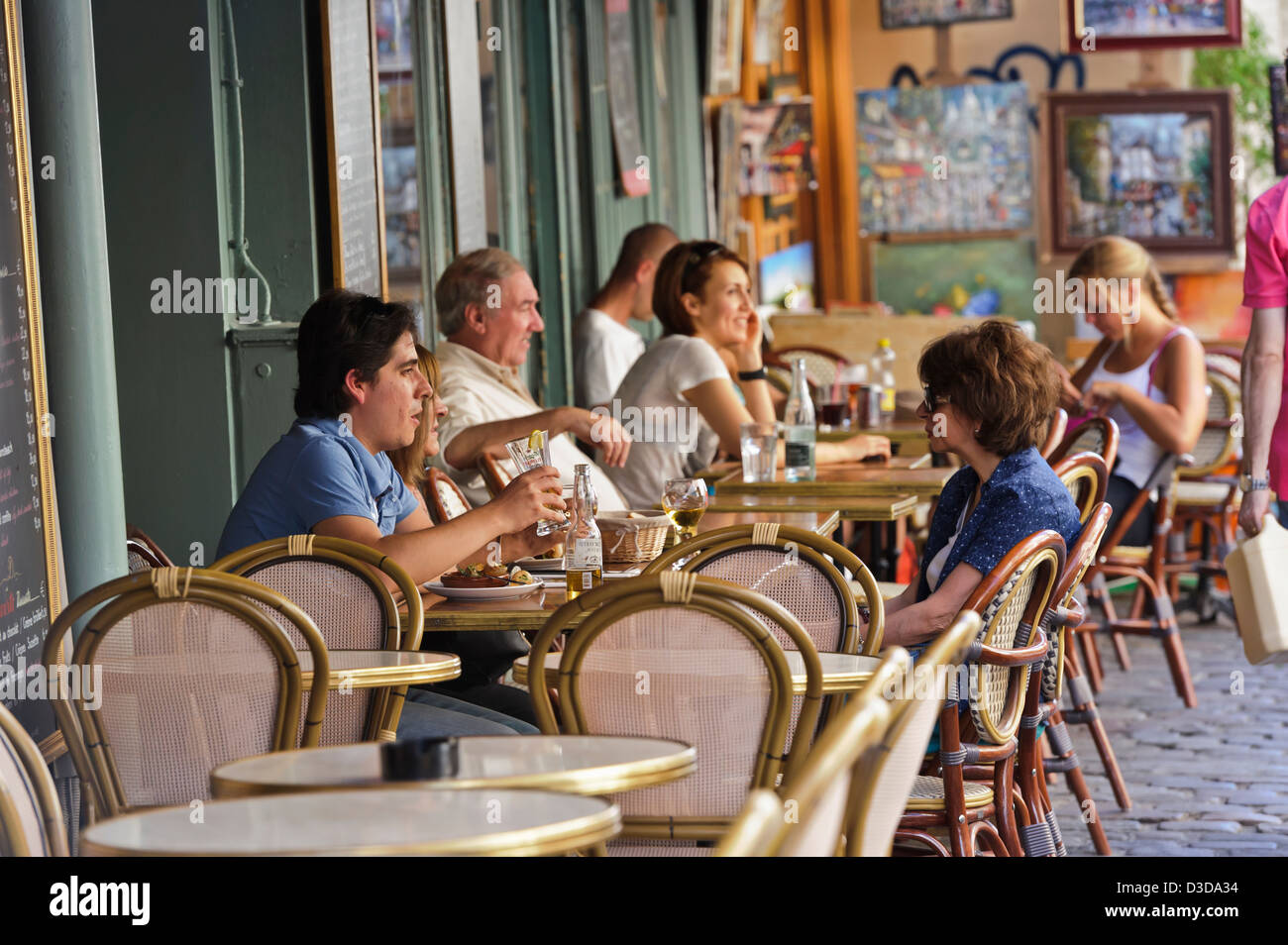People relaxing in a French restaurant, Paris, France Stock Photo Alamy