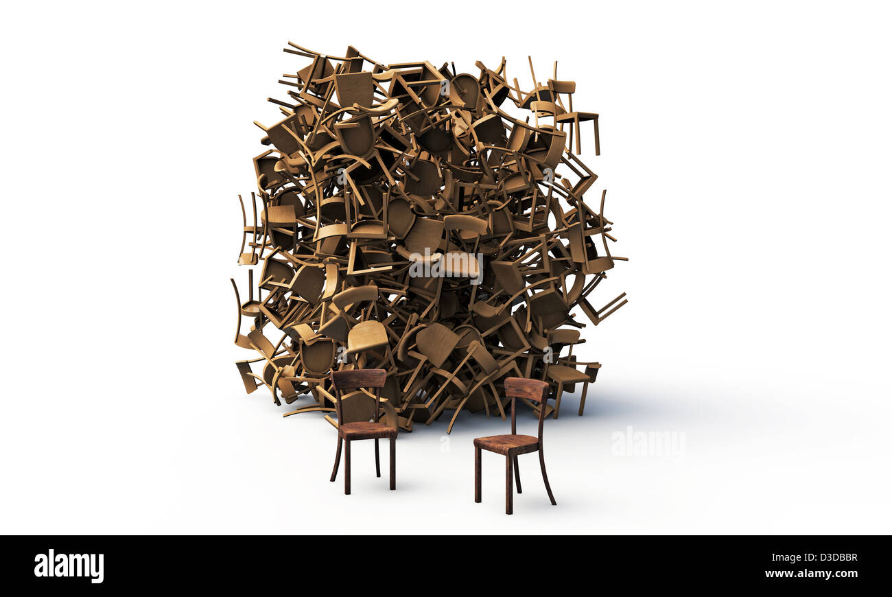 wooden chairs isolated on white background Stock Photo - Alamy