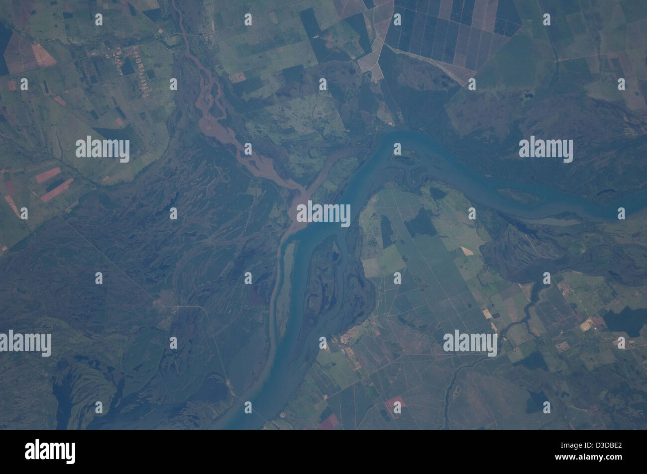 Parana River Floodplain, Brazil (NASA, International Space Station, 02/05/12) Stock Photo