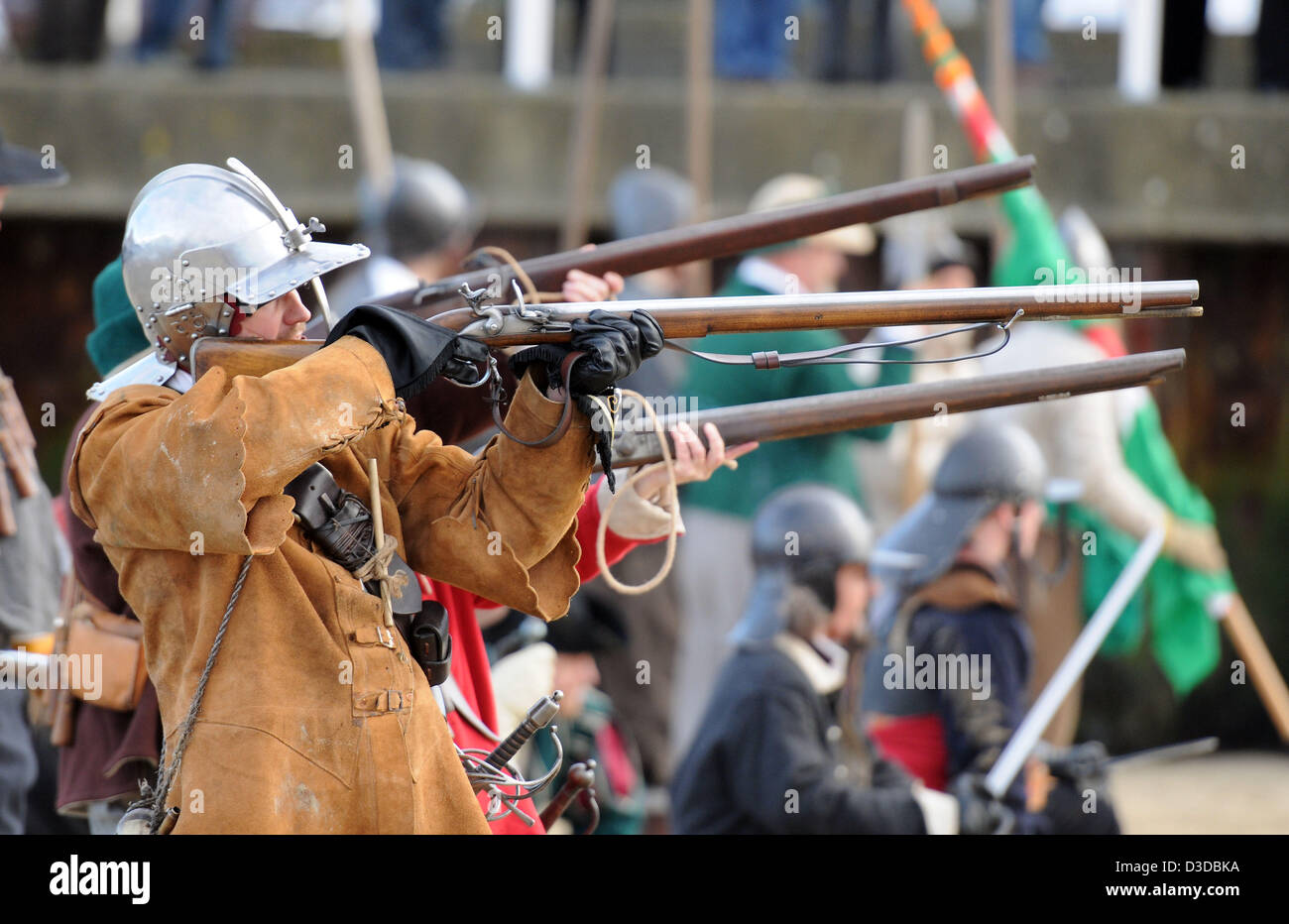 Re-enactment from the English Civil War of the Battle of Weymouth of 1645 and the events surrounding it which became known as th Stock Photo
