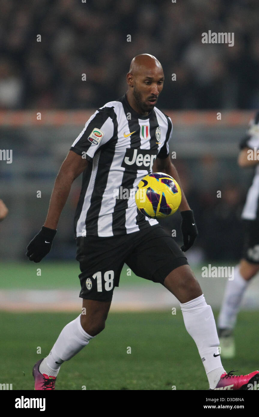 16.02.2013. Rome Italy. Olympic Stadium. Anelka (juventus) in action during the match between Roma and Juventus 1-0 Stock Photo