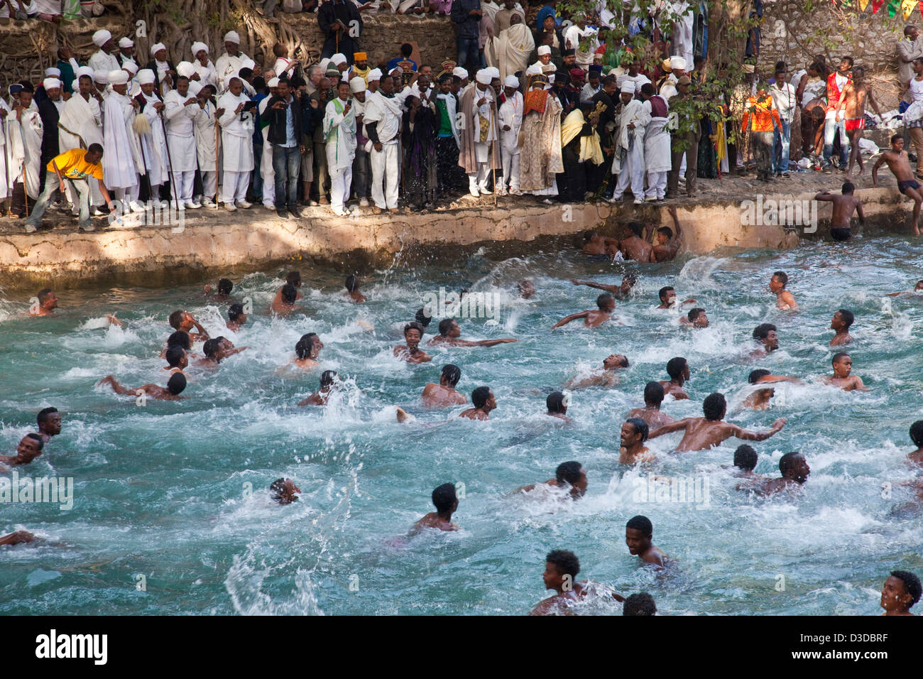 Ethiopians Swimming In Fasilidass Pool After The Blessing Timkat The Festival Of Epiphany 5013