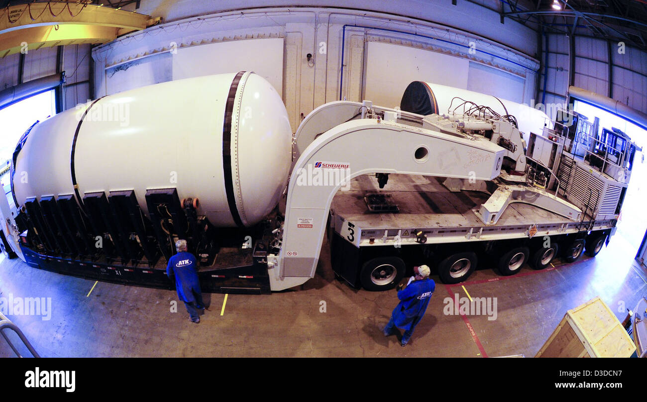 The SLS qualification motor, developed for NASA’s Space Launch System ...