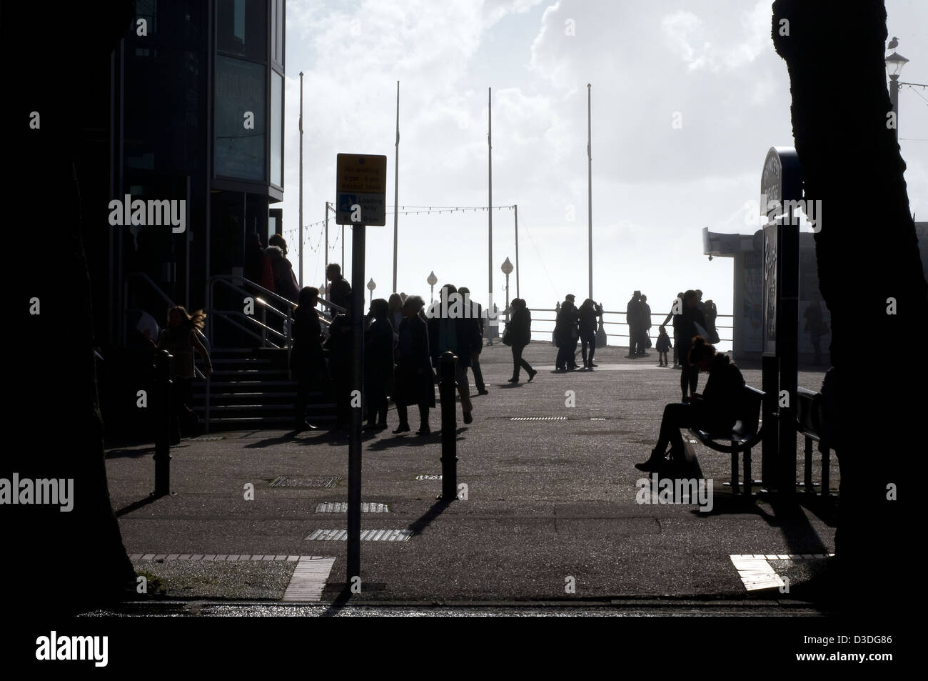 People milling around,Torquay,concept, urban, life, holiday, walking, departure, entrance, schedule, people, hall, transit, buil Stock Photo