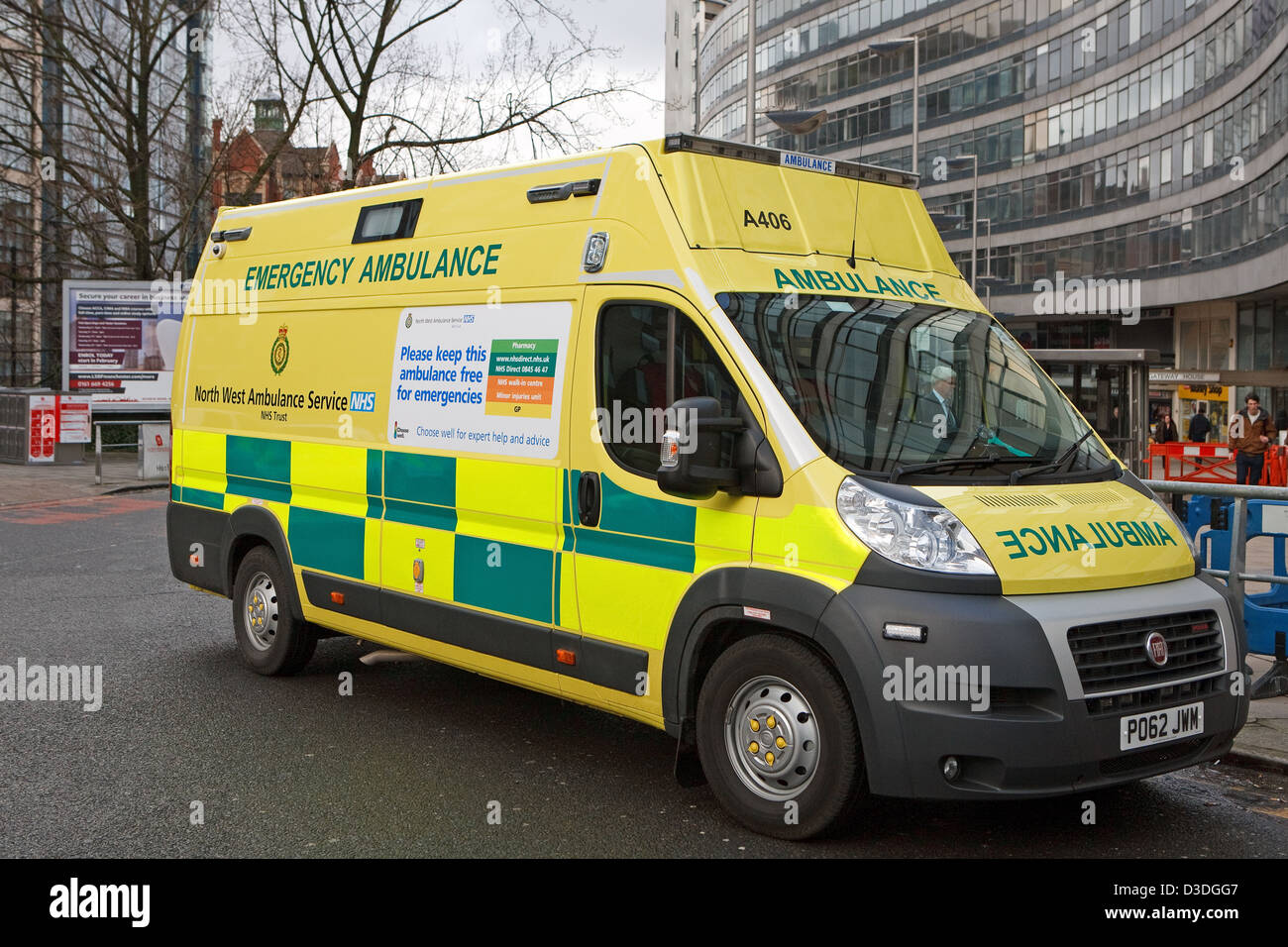 An Emergency Ambulance parked in Manchester England Stock Photo Alamy