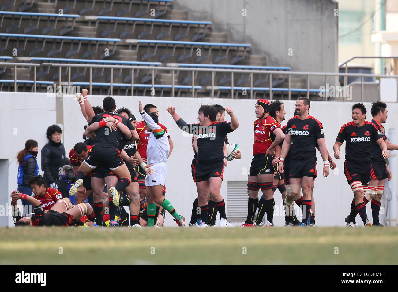 Kobe Steel Kobelco Steelers team group, FEBRUARY 16, 2013 Rugby The