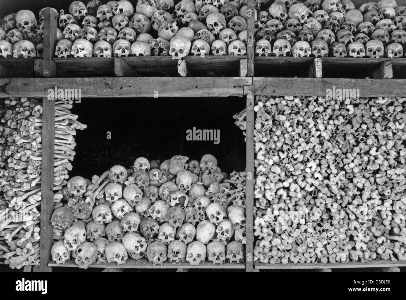 Cambodia: During the Pol Pot years 1975-8 the Khmer Rouge killed over one million of  people. Just outside Phnom Penh is the remains of one mass grave. Stock Photo