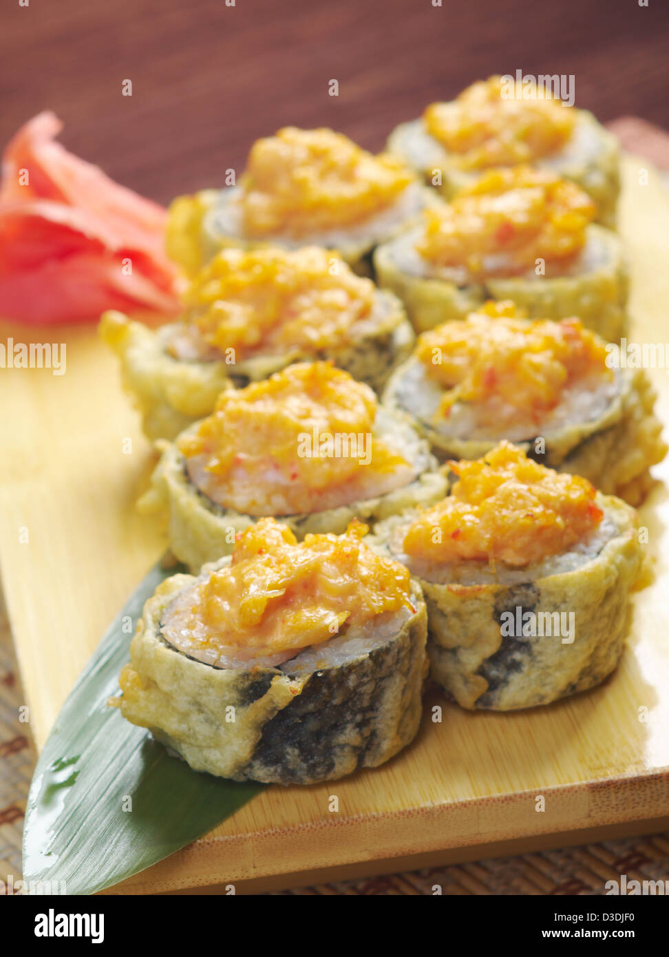 Japanese fried tempura sushi .traditional japanese food Stock Photo