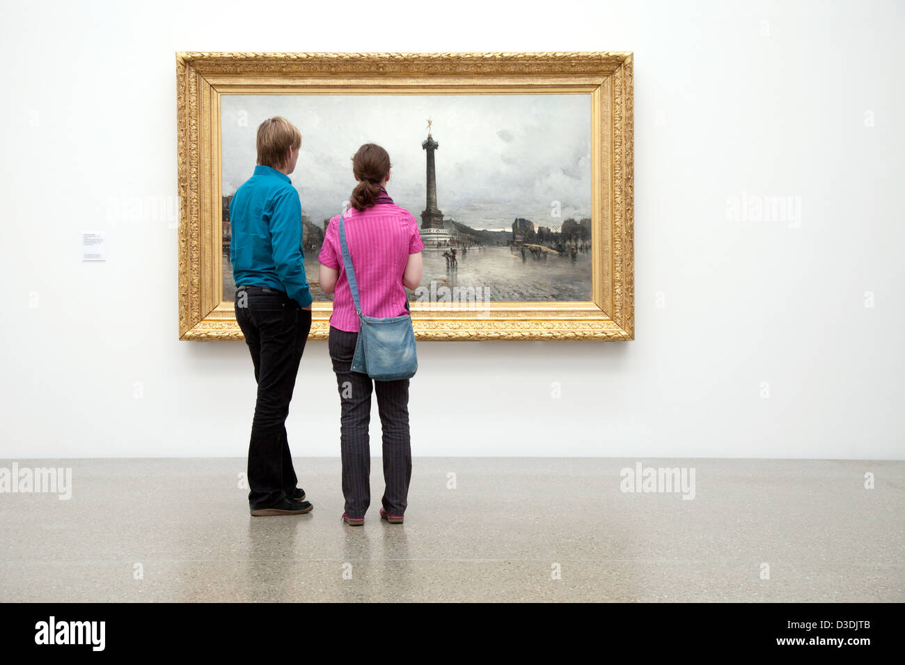 Essen, Germany, Folkwang Museum, visitors look at pictures of a metropolis Stock Photo