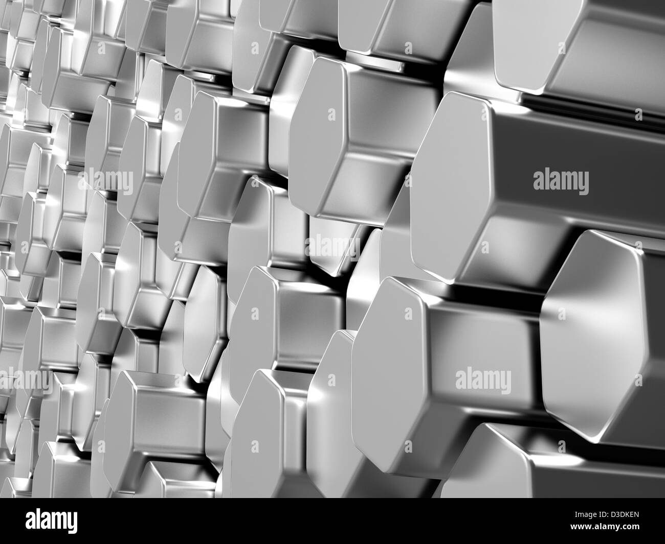 Shiny hexagon metal bars abstract background Stock Photo - Alamy