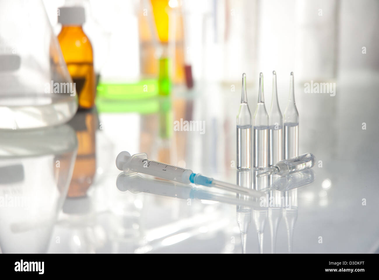 Different medical ampoules isolated on white Stock Photo Alamy