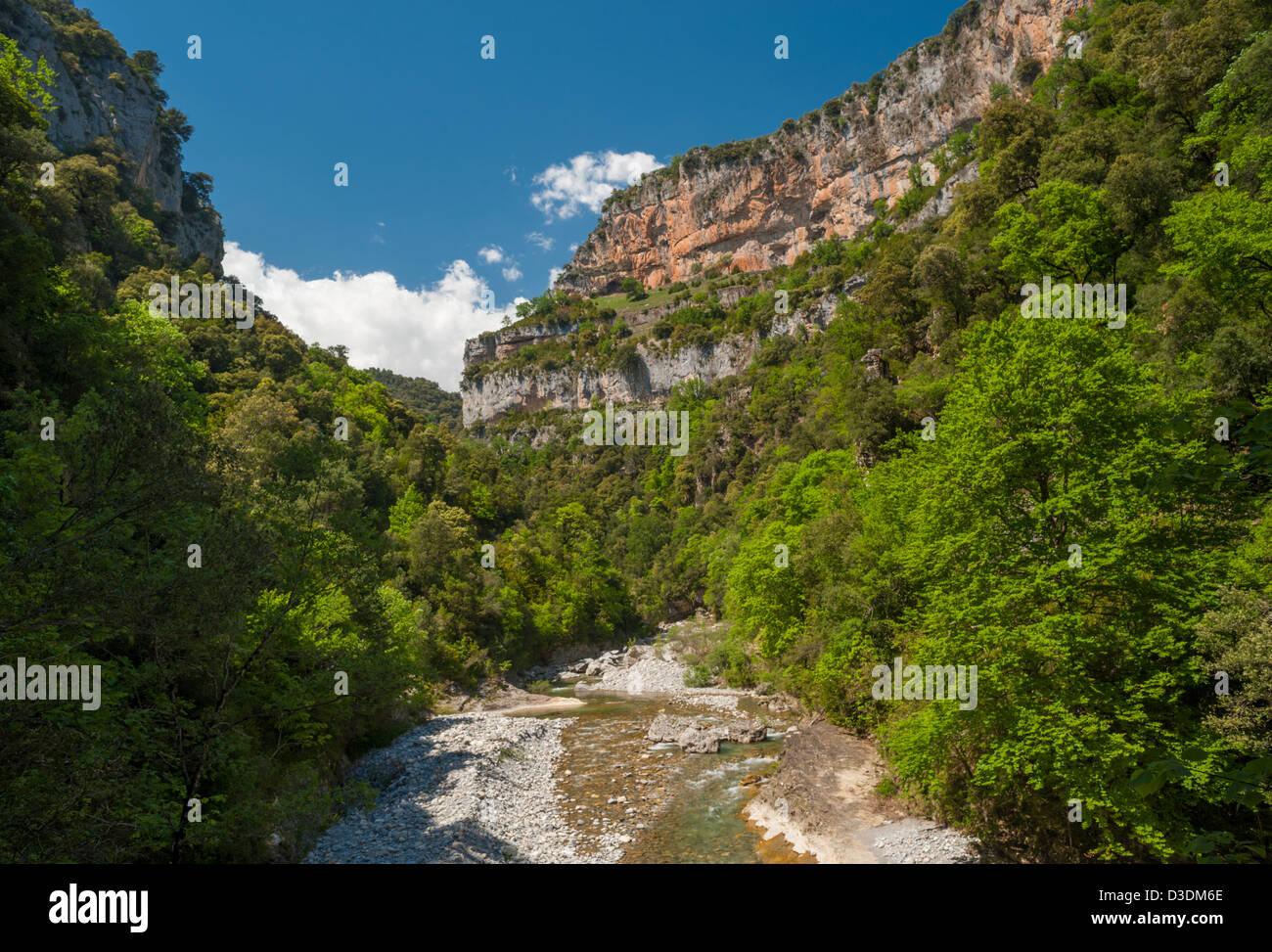 The Anisclo Canyon, a limestone gorge in the Ordesa y Monte Perdido National Park, Huesca, Aragon, Spain Stock Photo