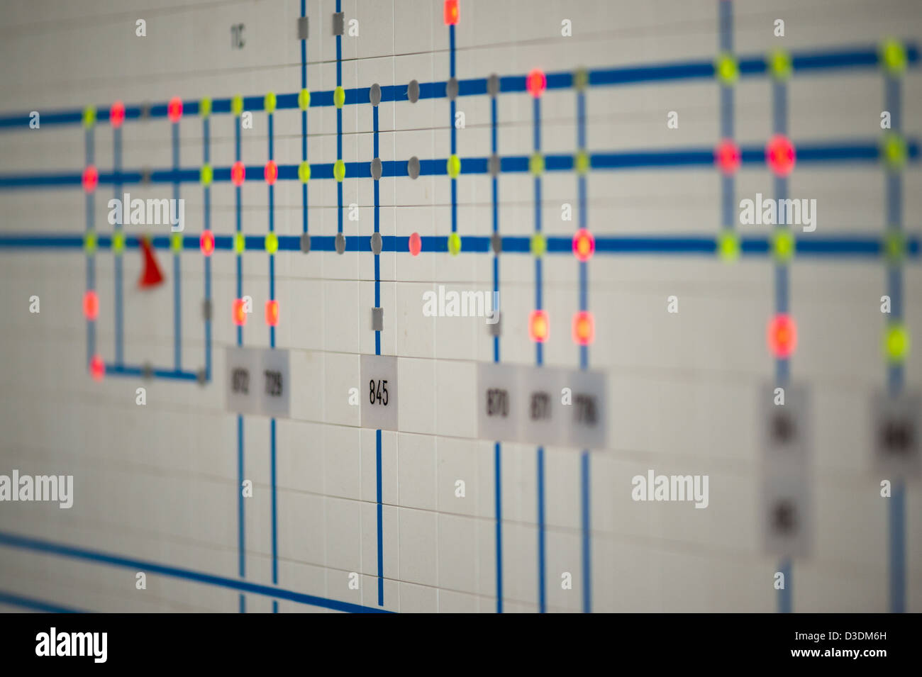 Berlin, Germany, Closeup of a control panel in the control room of
