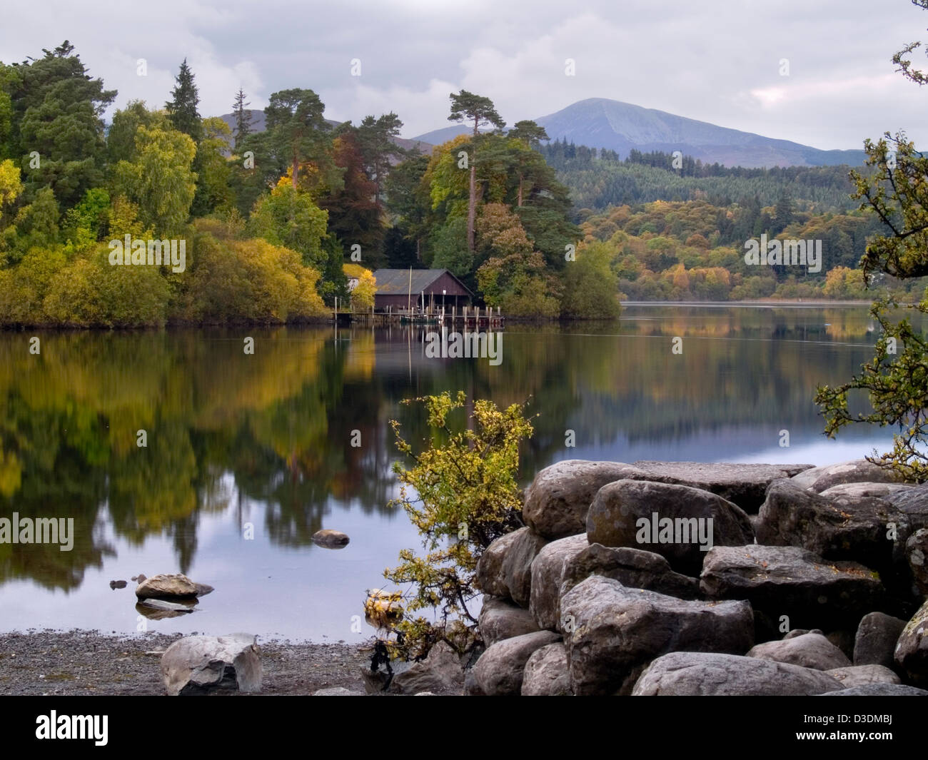 The boathouse, Derwent water Stock Photo Alamy