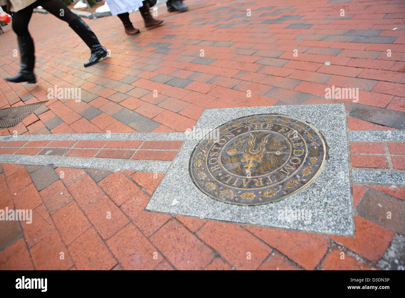 Feb. 15, 2013 - Boston, Massachusetts, U.S - Boston's Freedom Trail is a 2.5 mile walk through Boston that leads to 16 significant historic sites. The trail is photographed on Friday, February 15, 2013. (Credit Image: © Nicolaus Czarnecki/ZUMAPRESS.com) Stock Photo