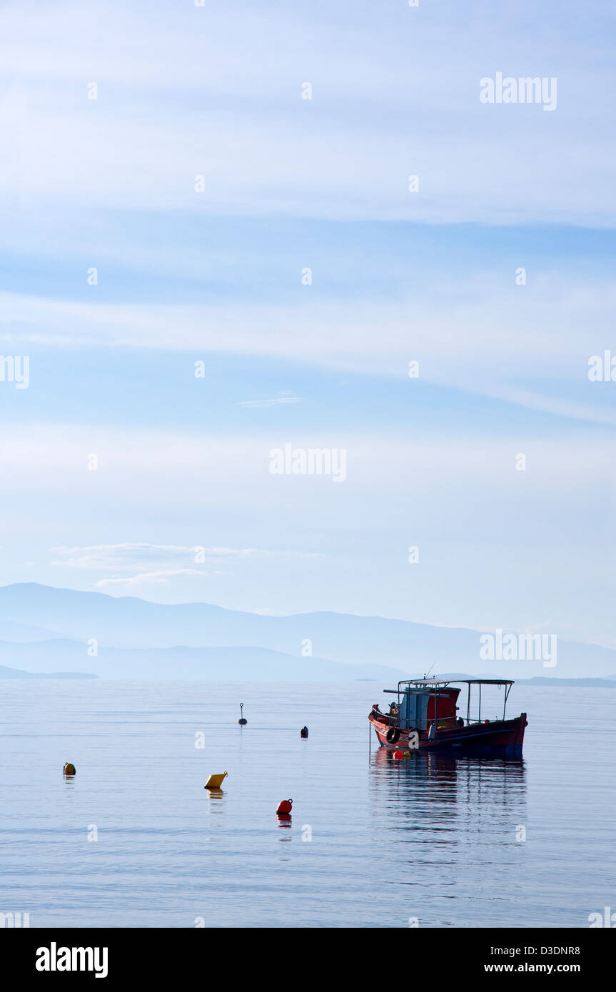 Fishing boat on the Pagasitic Gulf Stock Photo