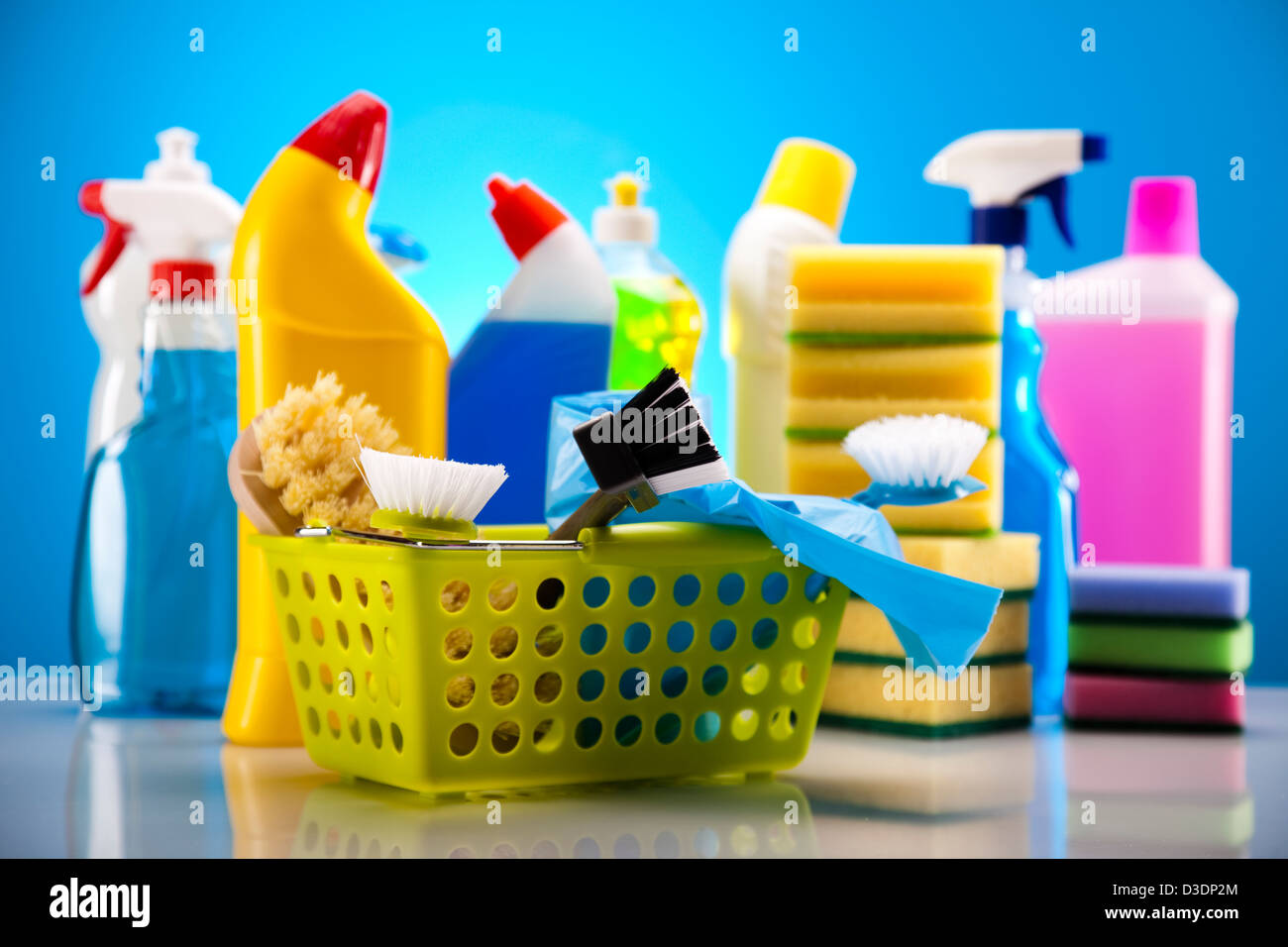 Set of cleaning products Stock Photo Alamy