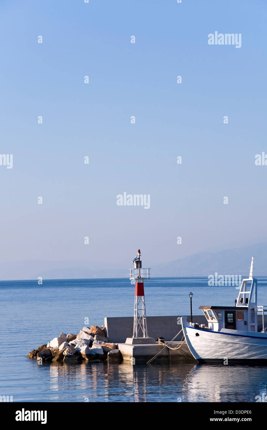 Entrance of the fishing port of the village of Milina (Pelion Peninsula, Thessaly, Greece) Stock Photo
