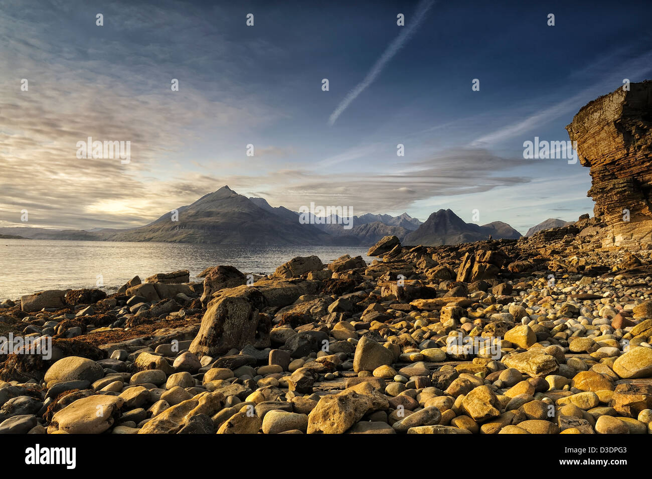 evening view from elgol towards the cullin mountains, isle of skye ...