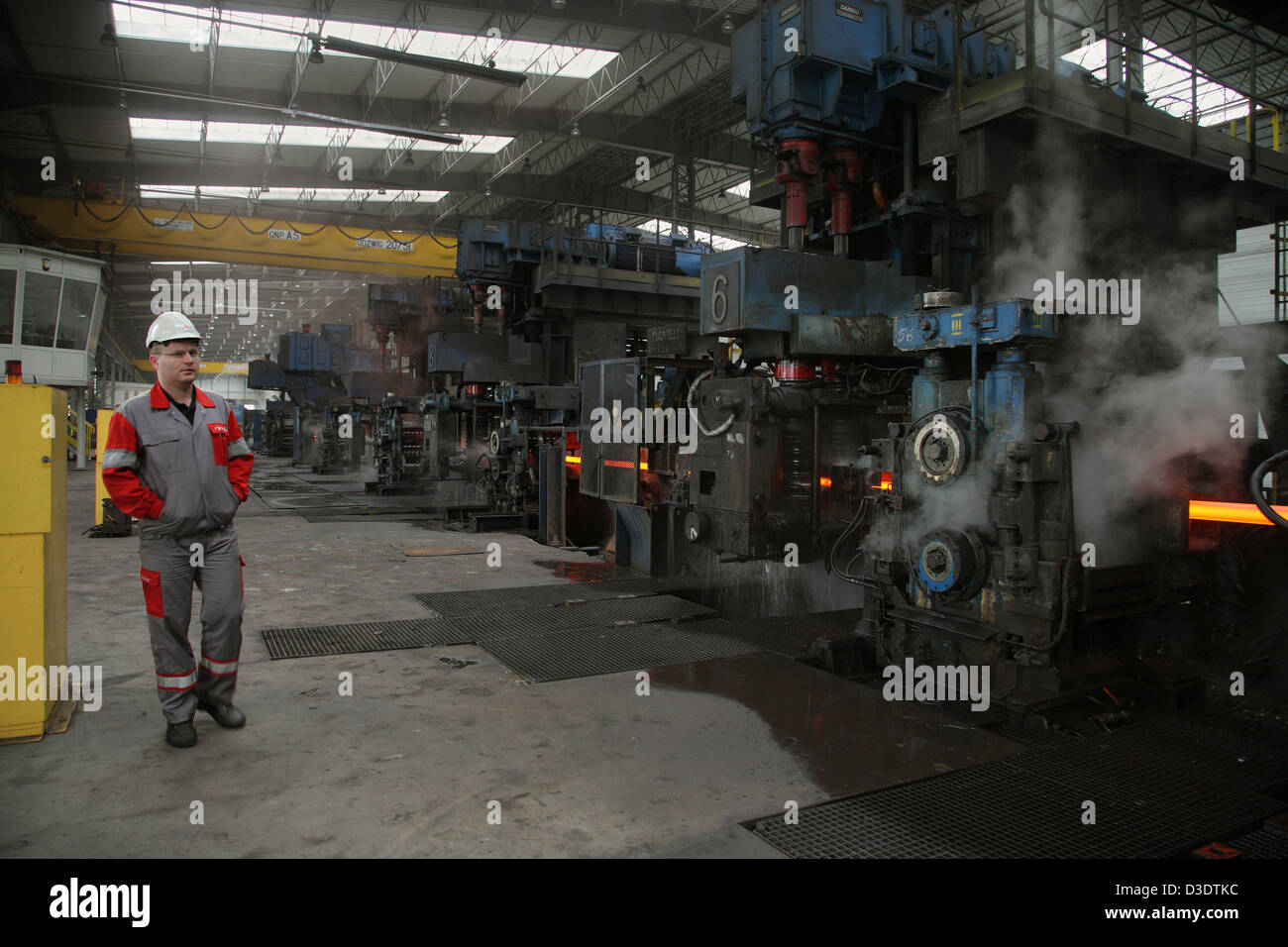 Warsaw, Poland, the steel bar rolling mill in the steel mill