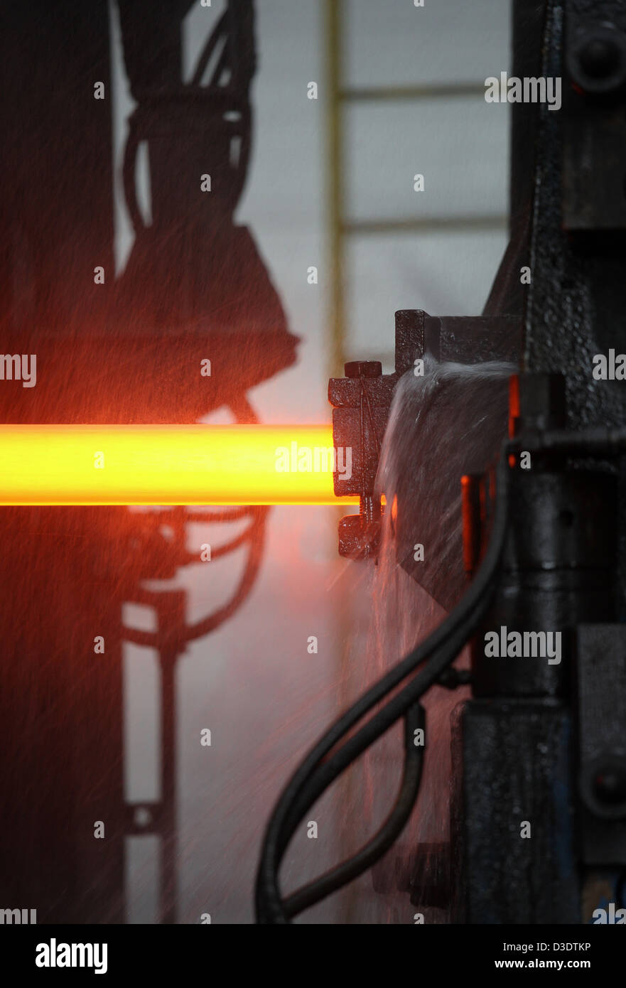 Warsaw, Poland, the steel bar rolling mill in the steel mill