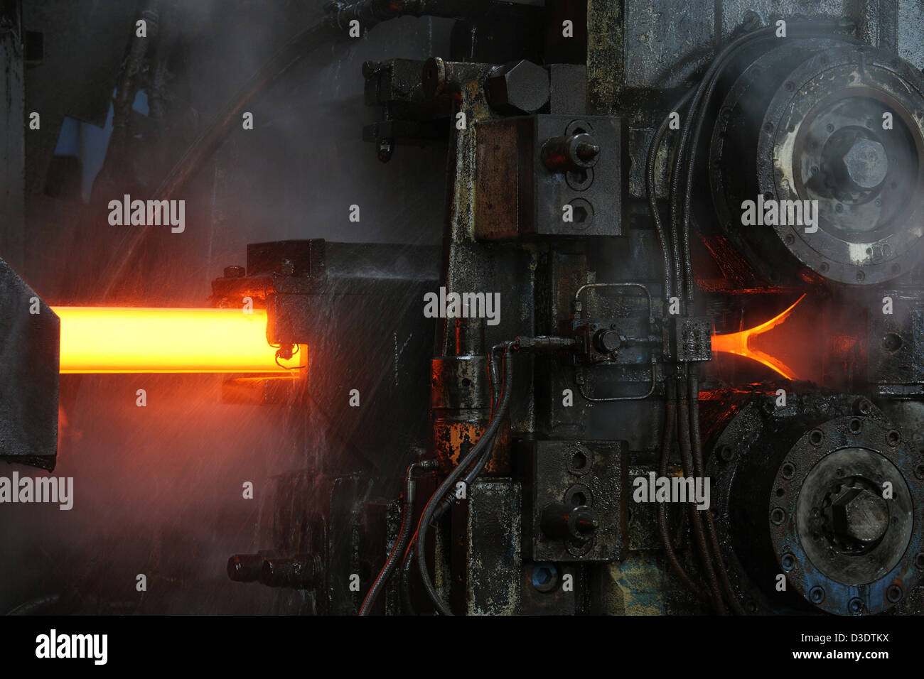 Warsaw, Poland, the steel bar rolling mill in the steel mill