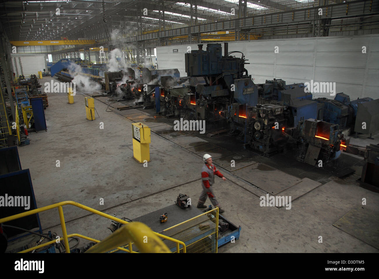 Warsaw, Poland, the steel bar rolling mill in the steel mill