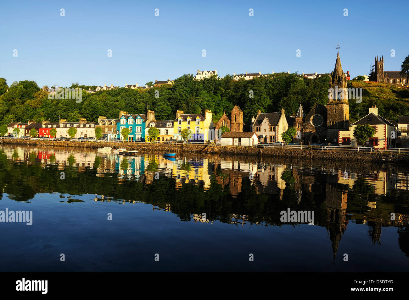 colorful view of tobermory glowing in the morning sun, mull, scotland Stock Photo