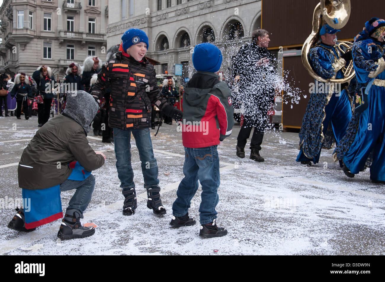 ZURICH, SWITZERLAND, 17th February 2013, The traditional Carnival Parade in Zurich sees the
