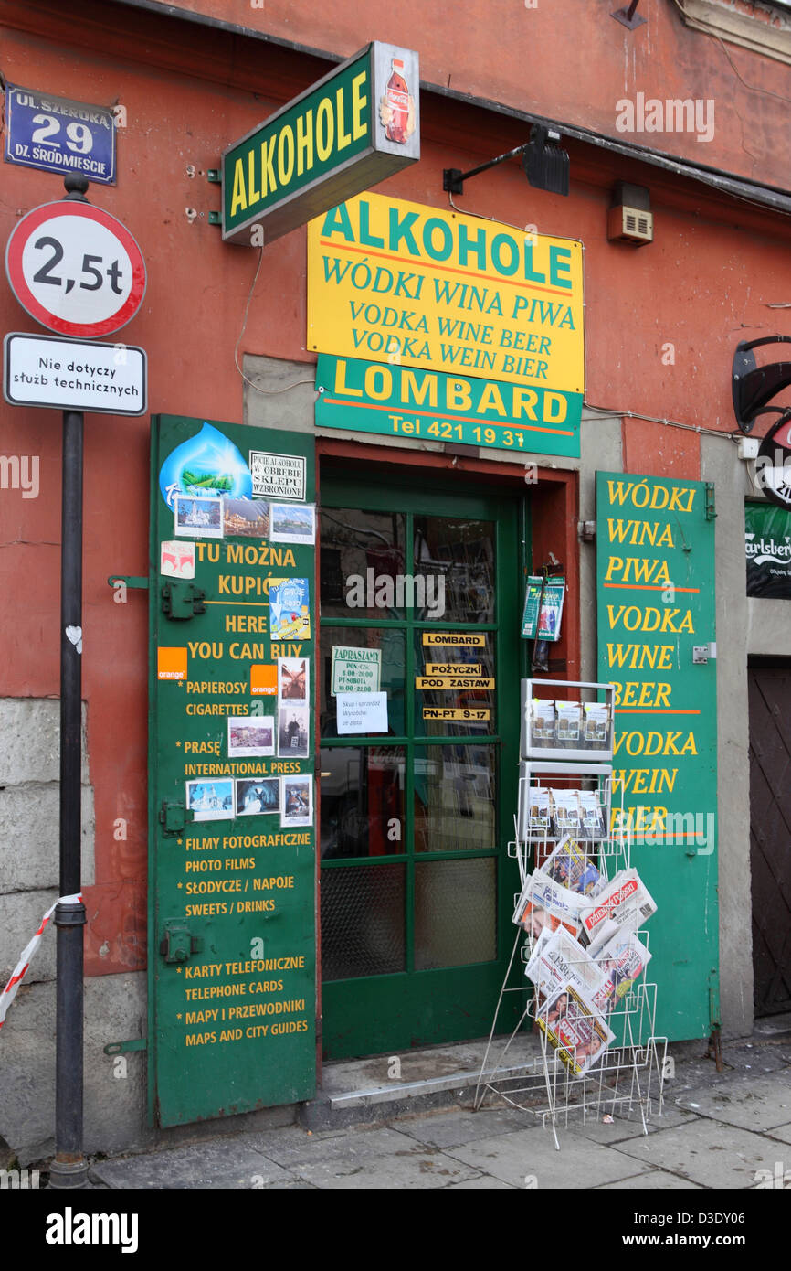 A shop selling alcohol in Kraków, Poland Stock Photo Alamy