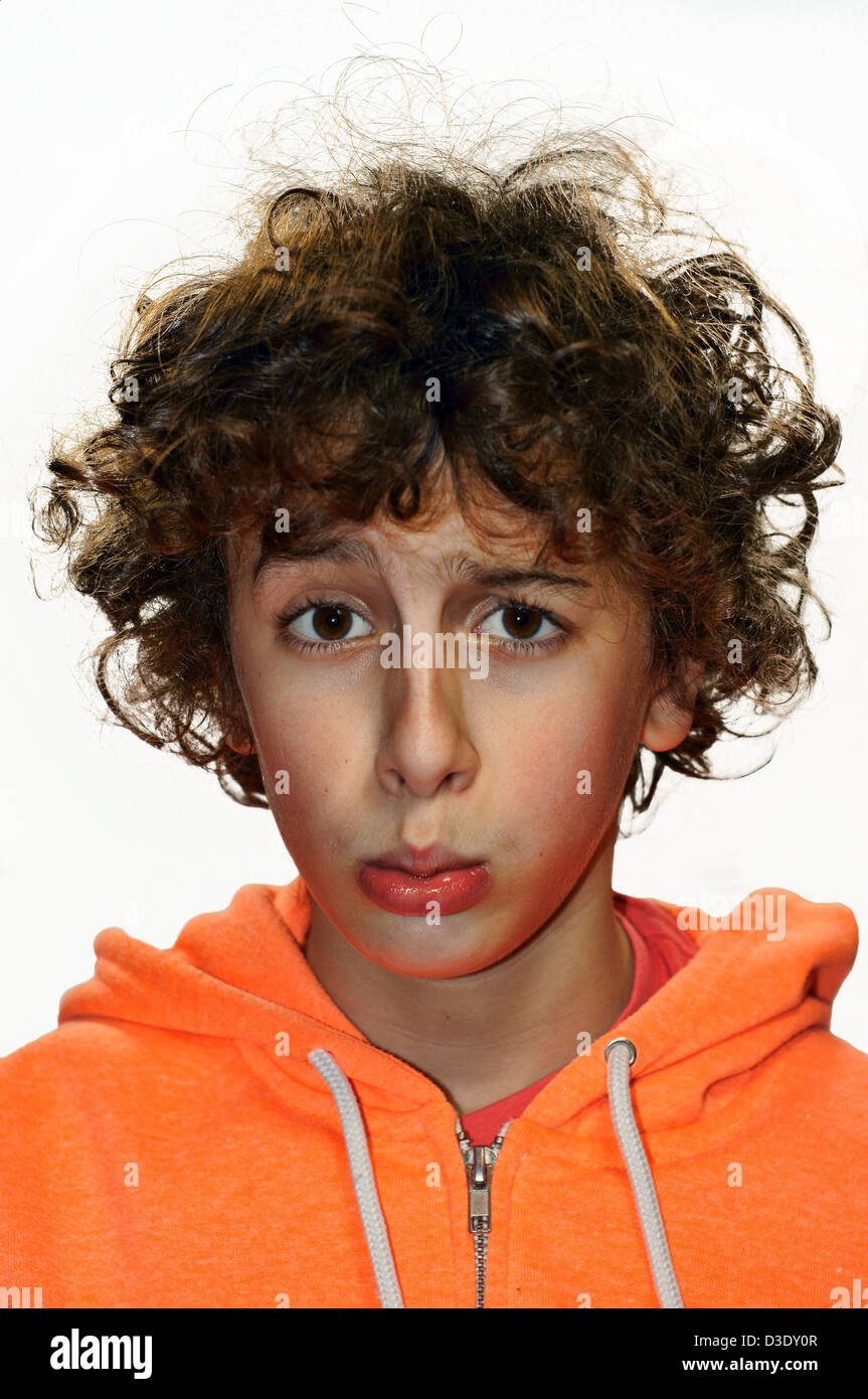 Boy with a disappointed face Stock Photo Alamy
