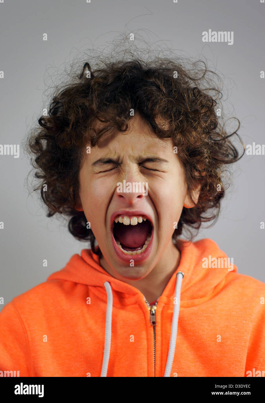 Screaming boy Stock Photo