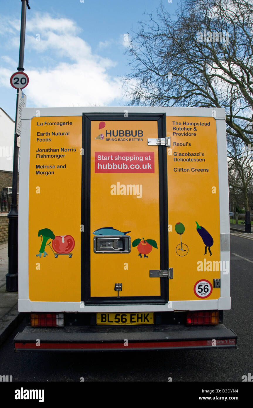 Back of Hubbub delivery van used to deliver food from local independent ...